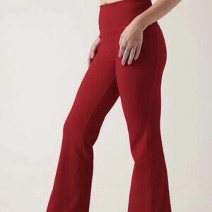 Athleta Ribbed Salutation Flare Pants Small Red NWOT